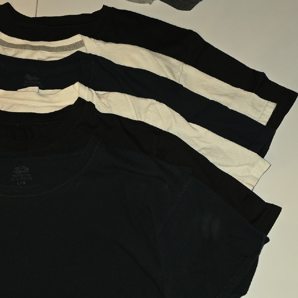 Multiples Black and Cream Short Sleeve Tees
